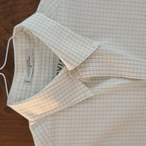 ORVIS mens dress shirt green and white check button down